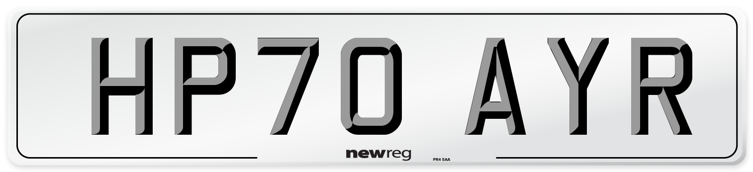 HP70 AYR Number Plate from New Reg